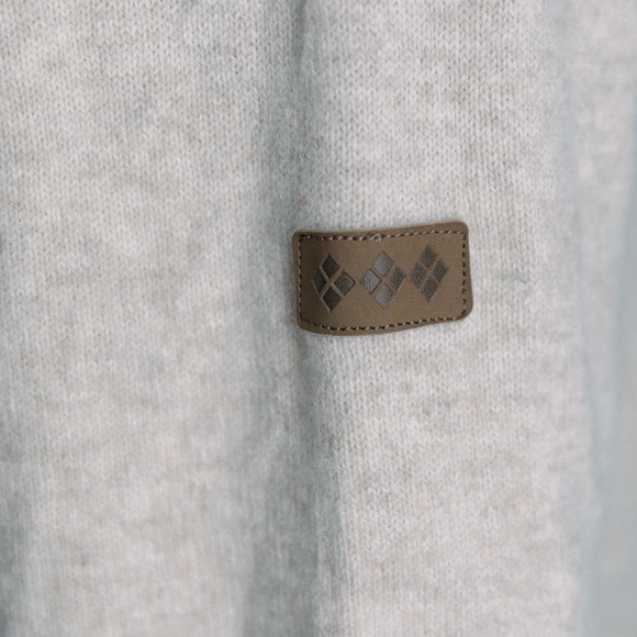 Hawick 100% Lambswool Sweater - Cream with Houndstooth Elbow Patches - Size M - Picture 6 of 12